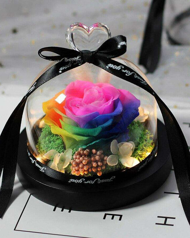 Radiant Rose Illumination Sphere: Magical Glass Orb