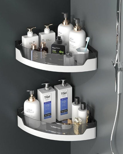 Modern Gray Nail-Free Shower Organizer for Effortless Bathroom Storage