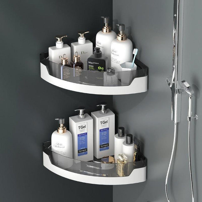 Modern Gray Nail-Free Shower Organizer for Effortless Bathroom Storage
