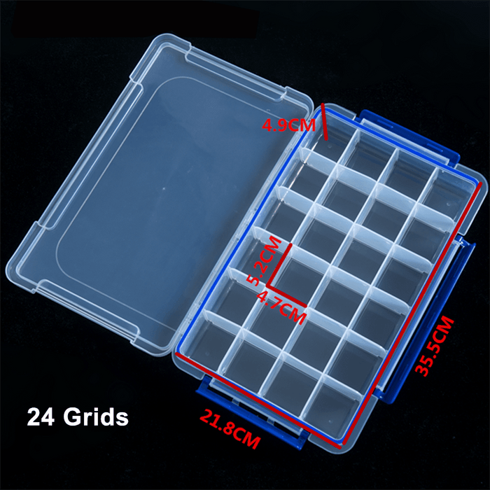 Adjustable Clear Plastic Storage Box with Customizable Dividers