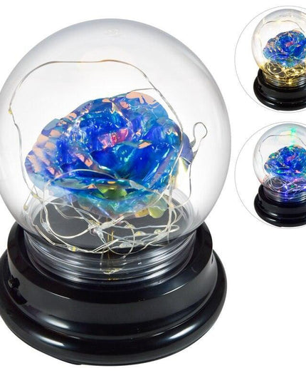 Eternal Glow Rose Dome - Illuminated Floral Beauty