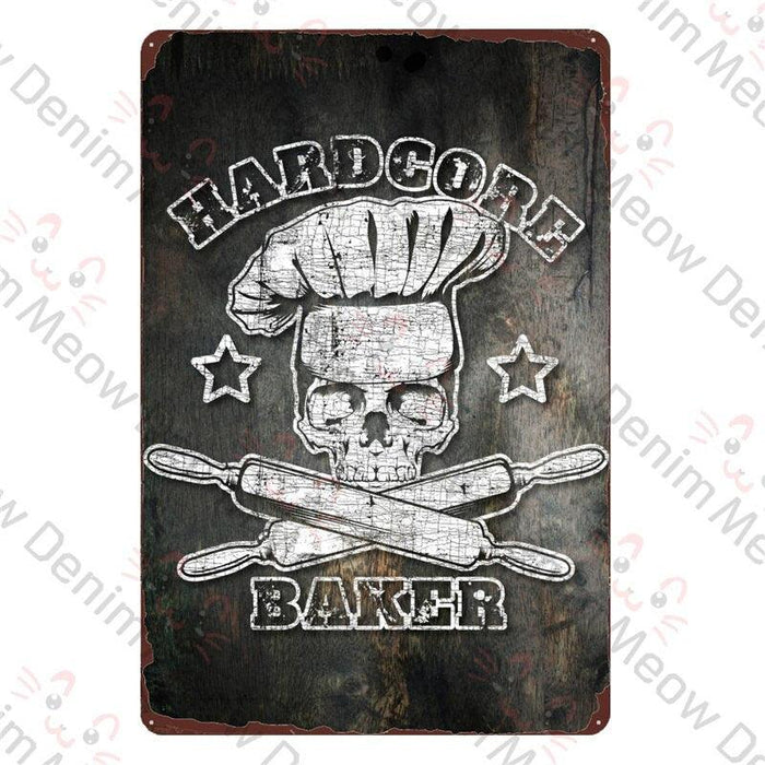 Retro Vintage Kitchen Metal Wall Art - Classic Baking and Cooking Decor