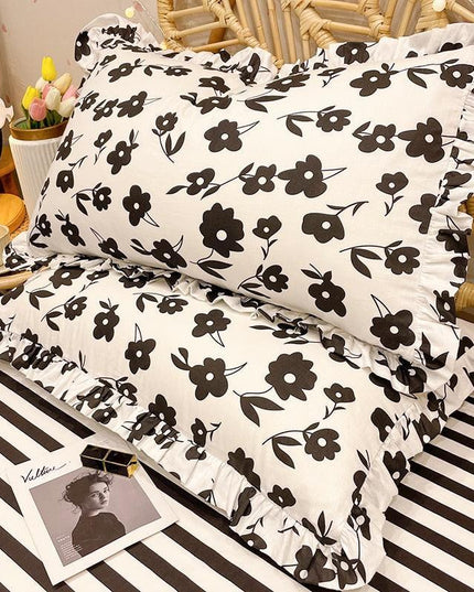 Chic Botanical Cotton Pillowcase Duo for King-Sized Pillows