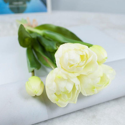 Luxe Artificial Tulip Display - Stunning 40CM Faux Floral Arrangement for Elegant Home Accents