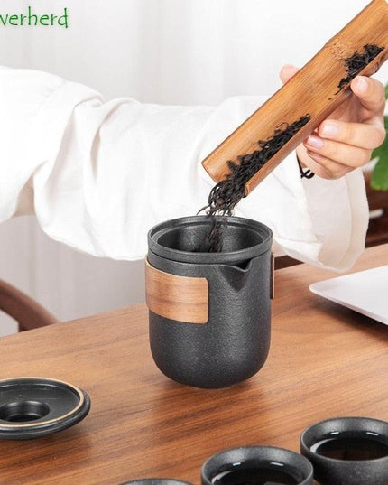 Elegant Ceramic Porcelain Kung Fu Tea Set - A Sophisticated Experience for Tea Aficionados