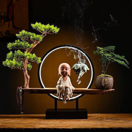 Serenity Buddha Backflow Incense Fountain - Peaceful Home Retreat Kit