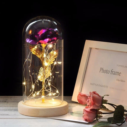 Eternal Rose LED Glass Dome for Enchanting Decor