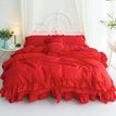 Red / Bed Skirt Style / Full size 4pcs