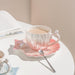 Elegant Pearl Shell Ceramic Coffee Cups with Saucers