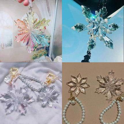 Charming Snowflake DIY Craft Set for Unique Christmas Jewelry and Ornaments