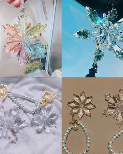 Charming Snowflake DIY Craft Set for Unique Christmas Jewelry and Ornaments