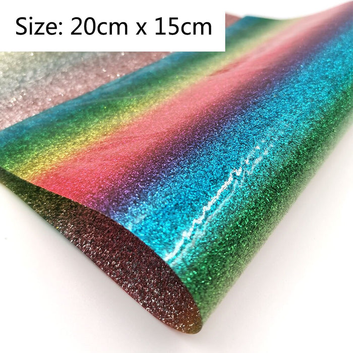 Rainbow Shimmer Elegance: Premium Glitter Fabric for Exquisite Crafts