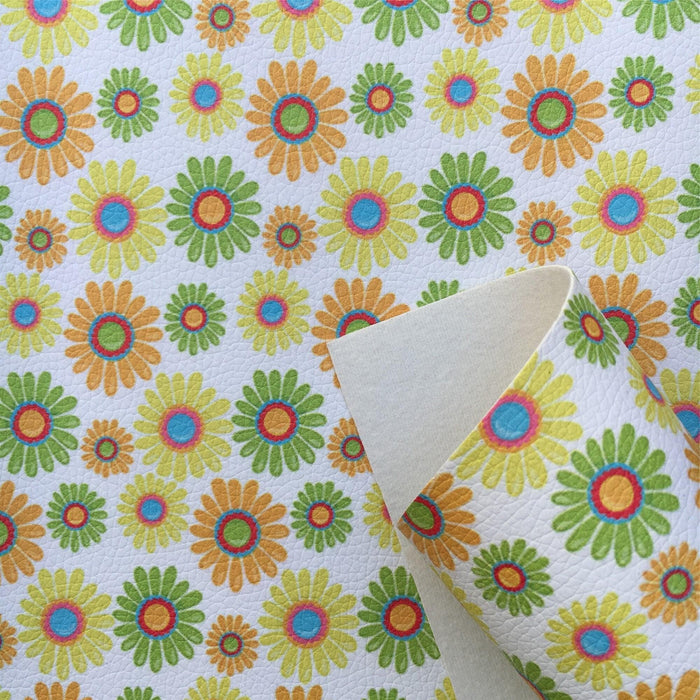 Vibrant Floral and Rainbow Synthetic Leather Crafting Set: Unlock Your Creativity