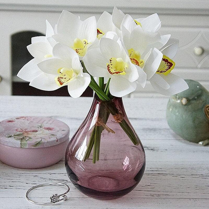 Elegant White Orchid Wedding Bouquet Set with 4 Pieces