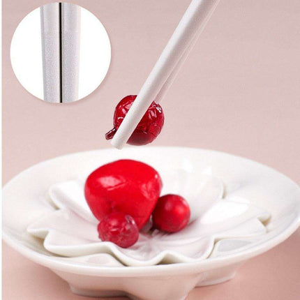 Sakura Elegance Amber Japanese Chopsticks Set - Antibacterial & Anti-Slip Dining Utensils