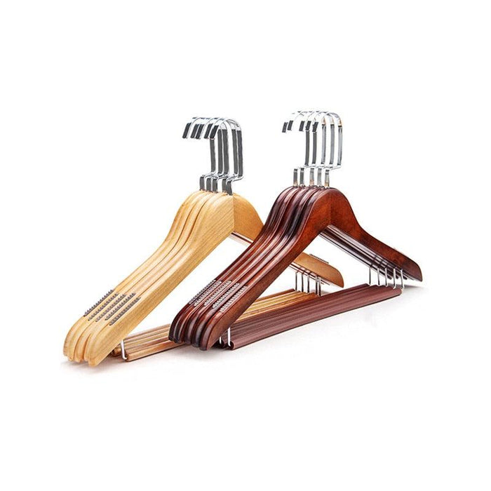 360-Degree Rotating Lotus Wood Wardrobe Hangers with Space-Saving Solutions