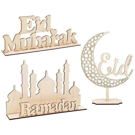 Chic Wooden Eid Mubarak Decoration: Celebrate in Elegance