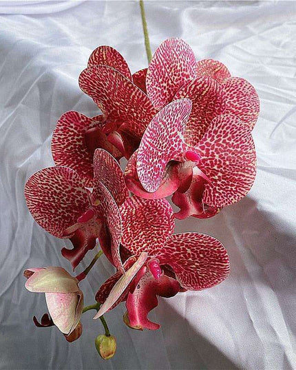 Sophisticated Elegance: Lifelike Faux Orchid Stem for Timeless Home Decor