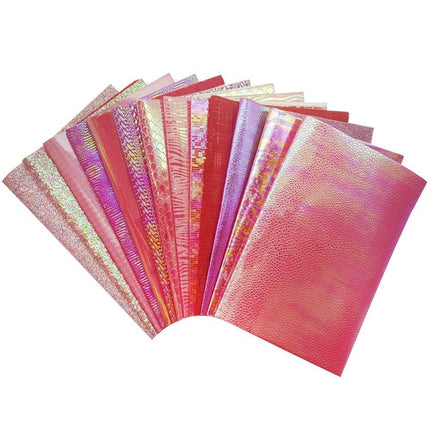 Shimmering Red Chunky Glitter Craft Fabric Sheets - A4 Size for DIY Projects