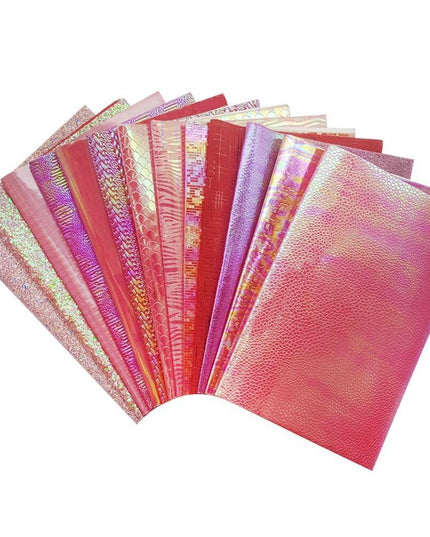 Shimmering Red Chunky Glitter Craft Fabric Sheets - A4 Size for DIY Projects