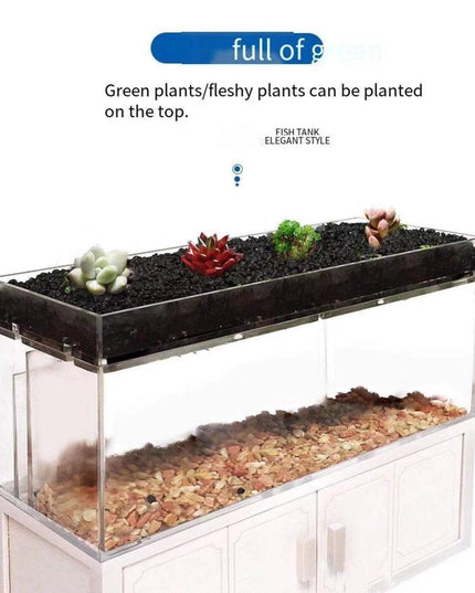 Elegant White Betta Fish Aquarium with Stylish Wooden Stand