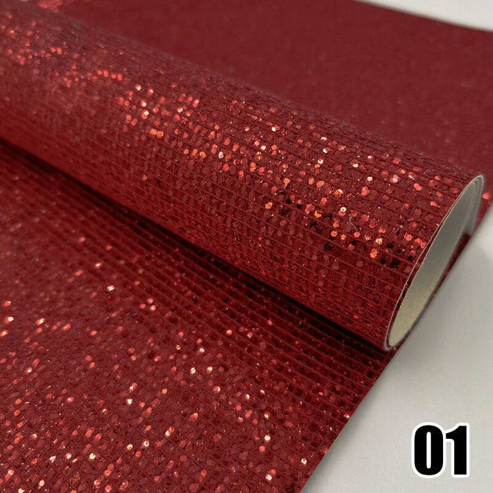 Radiant Sparkle Chunky Glitter Faux Leather Crafting Sheet - DIY and Decor Essential