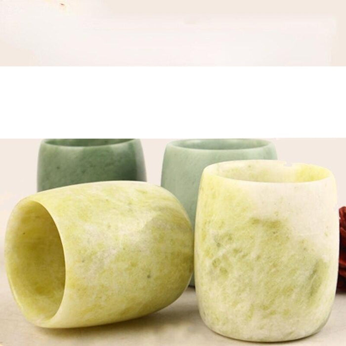 Authentic Jade Stone Zen Tea Cup Set - Exquisite Chinese Kung Fu Tea Collection