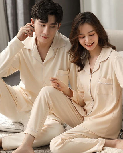 Cozy Couples Winter Cotton Pajama Set - Luxurious Sleepwear for Two