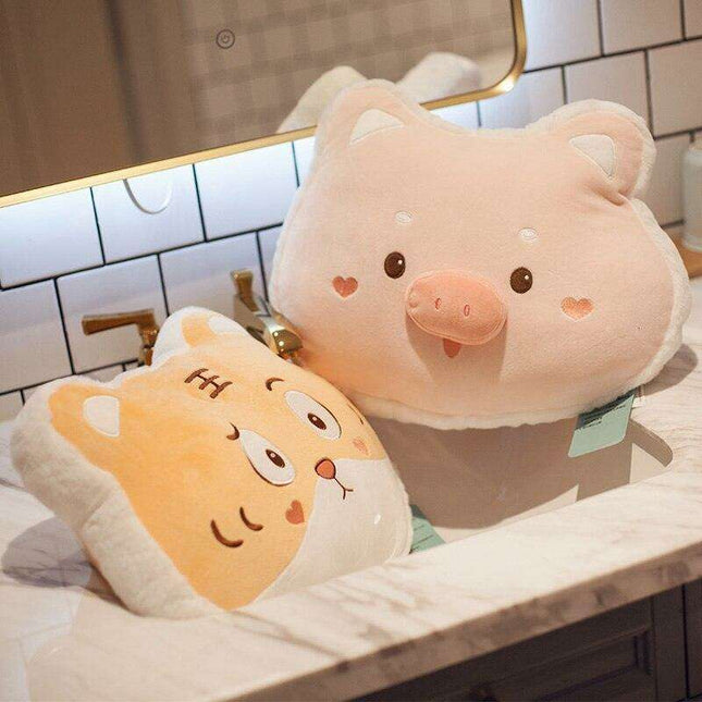 Charming Animal Plush Pillow - Soft, Cozy, and Delightfully Snuggly