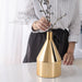 Nordic Elegance: Ceramic Vase with Opulent Gold Finish for Modern Home Decor