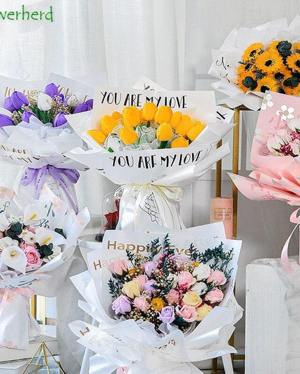 Elegant Waterproof Floral Wrap for Bouquets - Premium Gift Packaging (20 Sheets)