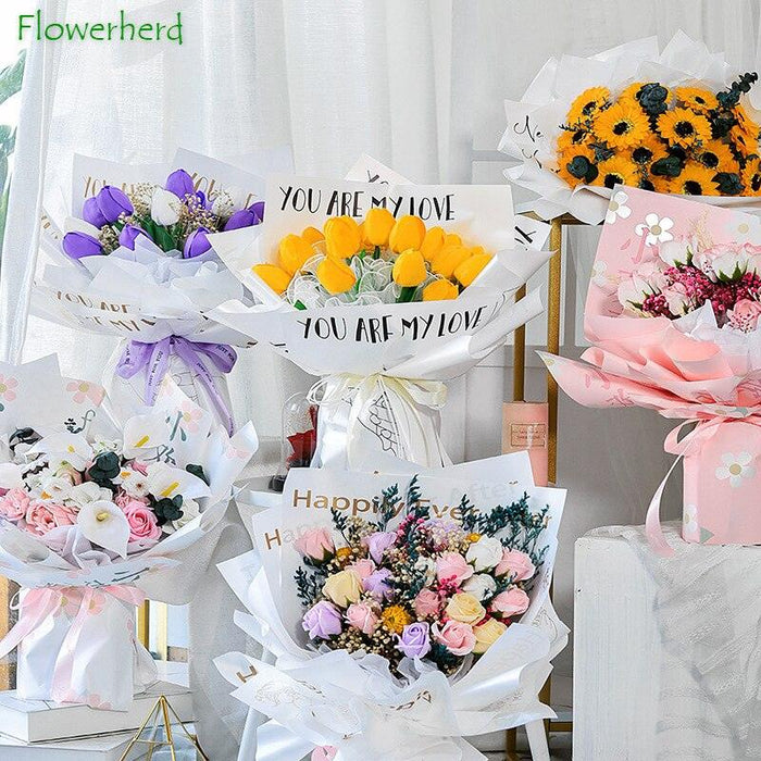 Elegant Waterproof Floral Wrap for Bouquets - Premium Gift Packaging (20 Sheets)