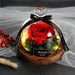 Enchanted Rose Glass Dome with Twinkling Lights