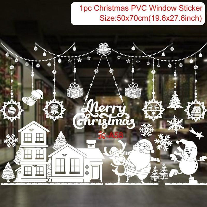 Festive Holiday Celebration Sticker Set: Christmas & New Year Wall and Window Decor