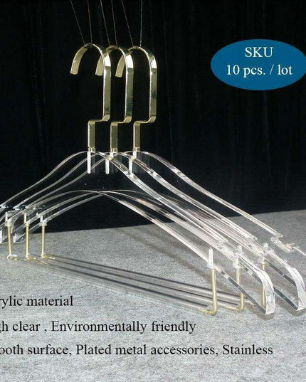 Stylish Acrylic Hanger Set with Attached Hanging Bar for Closet Organization