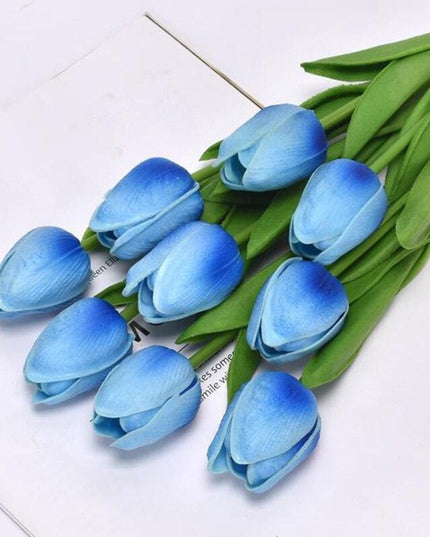 Lifelike PU Tulip Floral Arrangement - 5-Piece Set for Stylish Home Accents