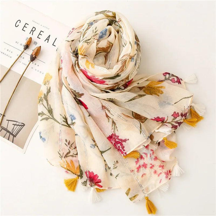 Luxurious Blue Porcelain Cashmere Blend Shawl - The Perfect Accessory for Any Occasion
