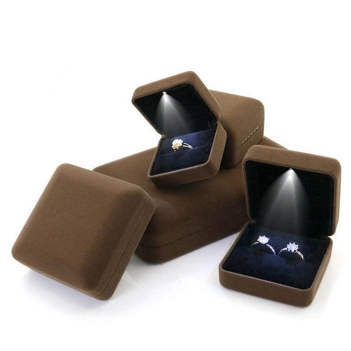 Radiant LED Jewelry Display Boxes - Luxe Velvet Cases with LED Lights