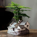 Zen Oasis: East Asian Bamboo Ceramic Flowerpot for Tranquil Living
