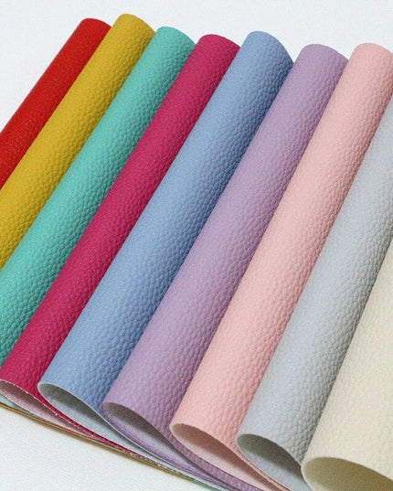 Elegant Litchi Pattern Vegan Leather Craft Sheet - A4 Size for Creative Projects