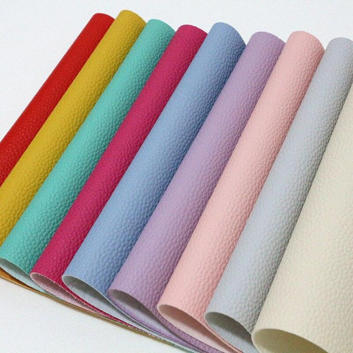 Elegant Litchi Pattern Vegan Leather Craft Sheet - A4 Size for Creative Projects
