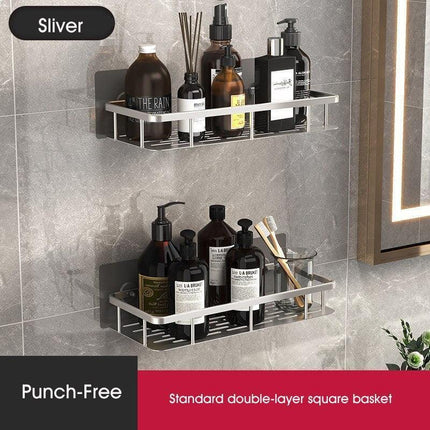 Stylish Wall-Mounted Space Aluminum Shower Organizer: Premium Bathroom Caddy