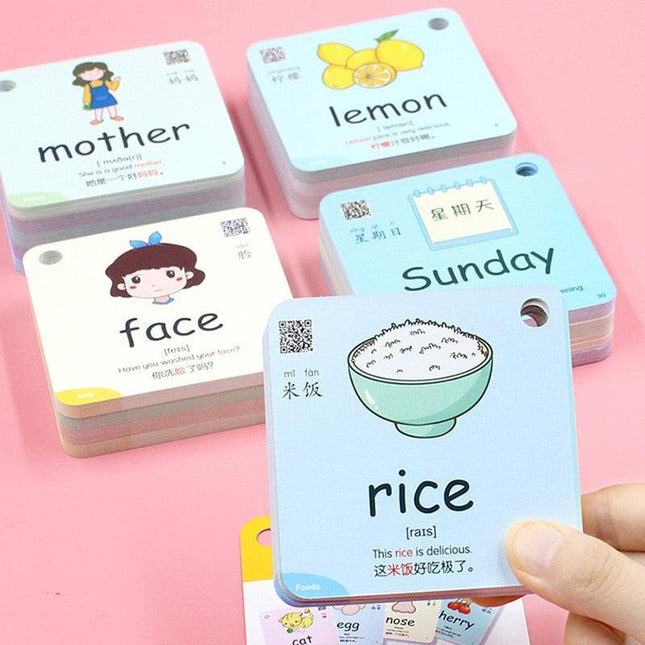 Montessori Bilingual Flashcards for Kids: Chinese & English Language Learning Set