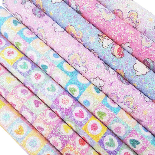 Vibrant Glitter Fabric Sheets: Ideal for DIY Hair Bows and Crafts