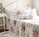 Rustic Princess Haven Floral Satin Cotton Bedspread with Elegant Ruffle Detail