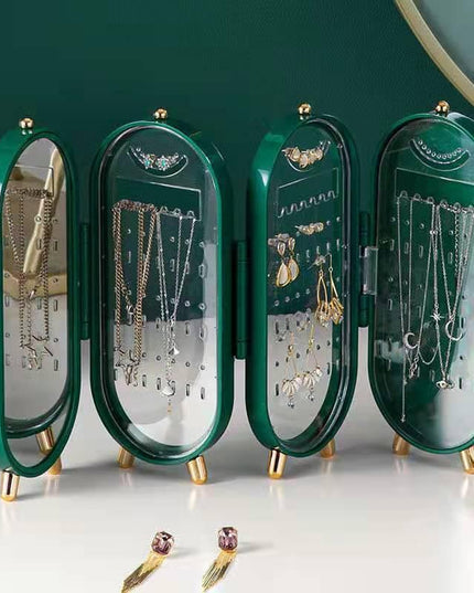 Clear Plastic 153-Hole Foldable Jewelry Display Rack for Earrings and Necklaces