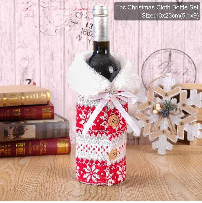 Festive Christmas Wine Bottle Cover for Holiday Joy and Elegance