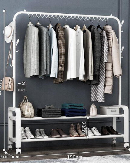 Portable Stainless Steel Folding Laundry Rack with Wheels for Easy Drying