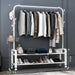 Stainless Steel Laundry Rack with Flexible Structure and Portable Wheels