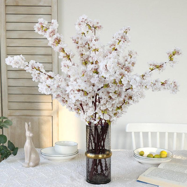 Lifelike Cherry Blossom Silk Floral Arrangement Kit - DIY Elegant Blooming Decor Set